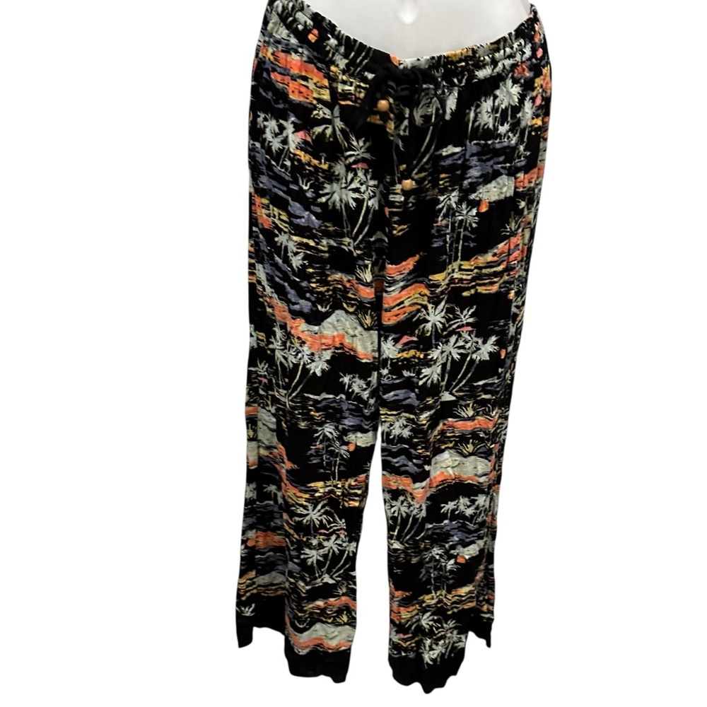 Free People Blue Lagoon Palazzo Tropical Pants Multicolor Wide Leg Medium - Picture 6 of 16
